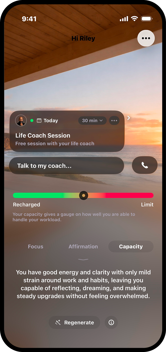 SeeMe App - Capacity View